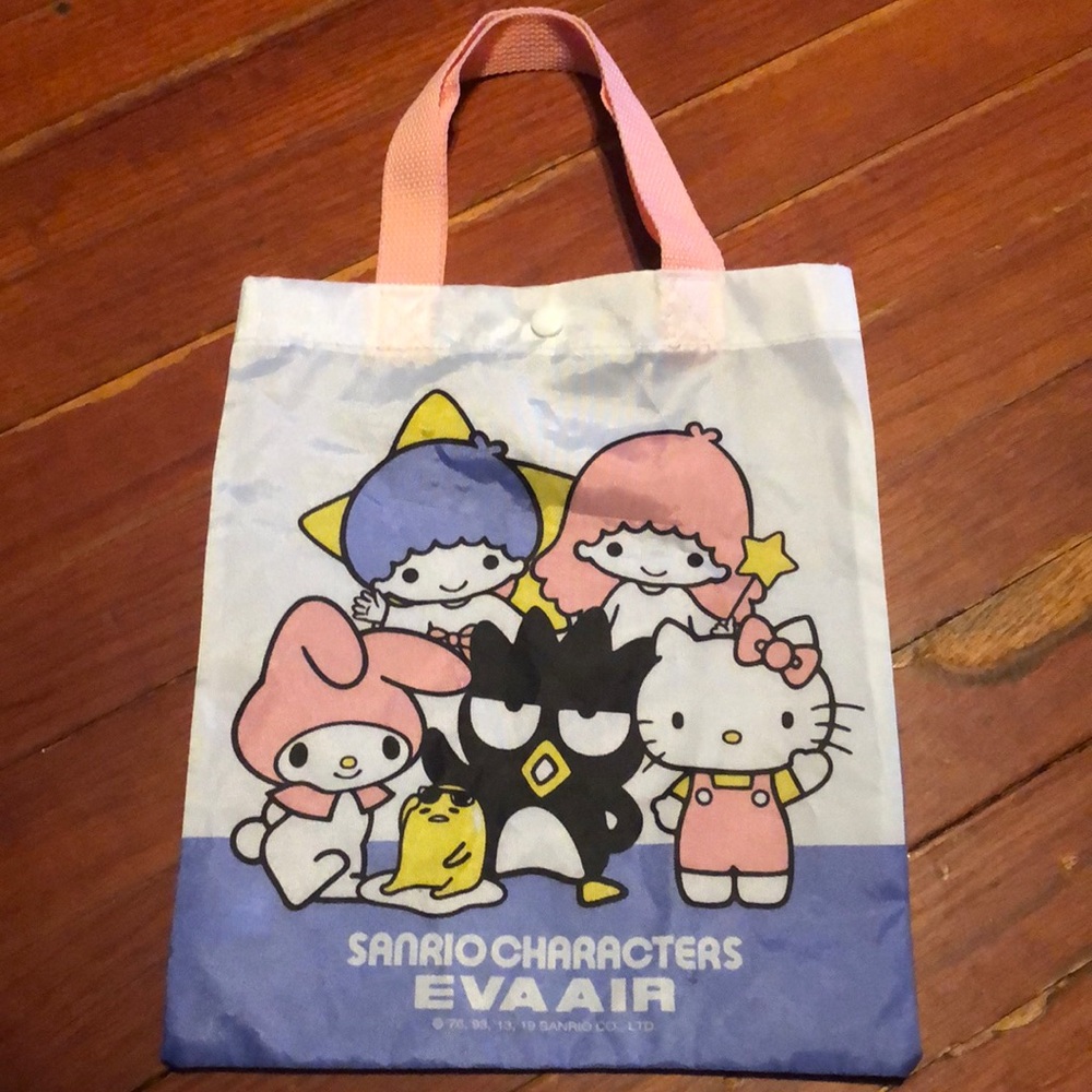 Vintage bags from Eva Air with Sanrio characters super cute.
